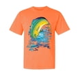 thumbnail image 1 of Wild Bobby, Mahi-Mahi Fish Catching Small, Fish, Garment-Dyed Washed Look Short Sleeve Tees, Neon Orange, Small, 1 of 3