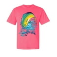 thumbnail image 1 of Wild Bobby, Mahi-Mahi Fish Catching Small, Fish, Garment-Dyed Washed Look Short Sleeve Tees, Neon Pink, X-Large, 1 of 3