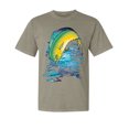 thumbnail image 1 of Wild Bobby, Mahi-Mahi Fish Catching Small, Fish, Garment-Dyed Washed Look Short Sleeve Tees, Sand, 2XL, 1 of 3