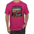 thumbnail image 1 of Main Street of America Route 66 Hot Rod Cars and Trucks Men's Graphic T-Shirt, Fuschia, Small, 1 of 3