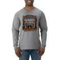 thumbnail image 1 of Wild Bobby, Main Street of America Route 66 Bike Motorcycle Cars and Trucks Mens Long Sleeve Shirt, Heather Grey, Small, 1 of 3
