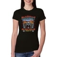 thumbnail image 1 of Main Street of America Route 66 Bike Motorcycle Cars and Trucks Womens Slim Fit Junior Tee, Black, Small, 1 of 3