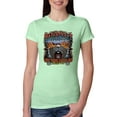 thumbnail image 1 of Wild Bobby, Main Street of America Route 66 Bike Motorcycle Cars and Trucks Womens Slim Fit Junior Tee, Mint, X-Large, 1 of 3