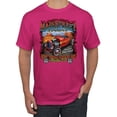 thumbnail image 1 of Main Street of America Route 66 Hot Rod Cars and Trucks Men's Graphic T-Shirt, Fuschia, 4XL, 1 of 3