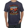 thumbnail image 1 of Main Street of America Route 66 Hot Rod Cars and Trucks Men's Graphic T-Shirt, Vintage Heather Navy, 3XL, 1 of 3