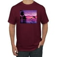 thumbnail image 1 of Wild Bobby, Majestic Dolphins Jumping During Sunset, Animal Lover, Men Graphic Tees, Maroon, 2XL, 1 of 3