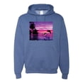 thumbnail image 1 of Wild Bobby, Majestic Dolphins Jumping During Sunset, Animal Lover, Unisex Graphic Hoodie Sweatshirt, Vintage Heather Blue, 3XL, 1 of 3