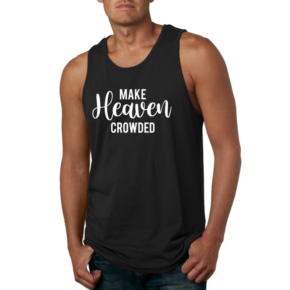 Wild Bobby Make Heaven Crowded Inspirational/Christian Men Graphic Tank Top, Black, Small