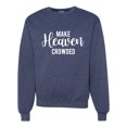 thumbnail image 1 of Wild Bobby Make Heaven Crowded Inspirational/Christian Unisex Crewneck Graphic Sweatshirt, Vintage Heather Navy, Medium, 1 of 5