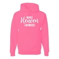thumbnail image 1 of Wild Bobby Make Heaven Crowded Inspirational/Christian Unisex Graphic Hoodie Sweatshirt, Neon Pink, 3X-Large, 1 of 5