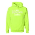 thumbnail image 1 of Wild Bobby Make Heaven Crowded Inspirational/Christian Unisex Graphic Hoodie Sweatshirt, Safety Green, Medium, 1 of 5