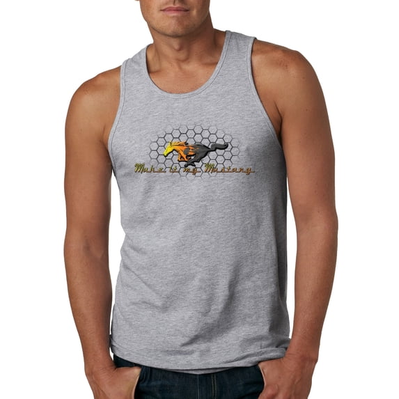 Wild Bobby, Make It My Mustang Vintage Ford Honeycomb, Cars and Trucks, Men Graphic Tank Top, Heather Grey, Small
