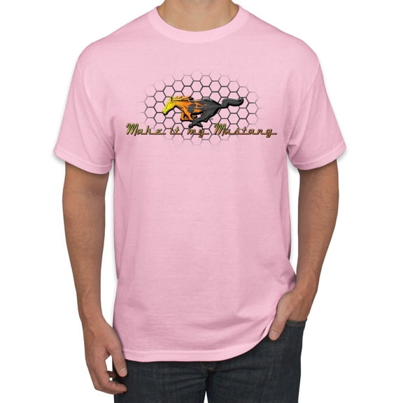 Wild Bobby, Make It My Mustang Vintage Ford Honeycomb, Cars and Trucks, Men Graphic Tee, Light Pink, Small