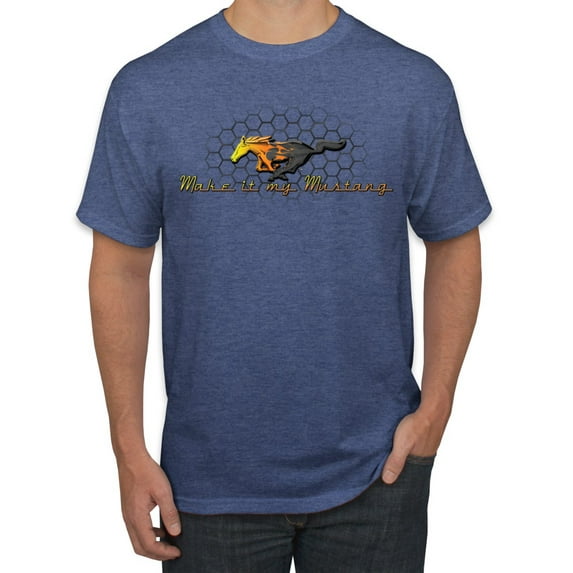 Wild Bobby, Make It My Mustang Vintage Ford Honeycomb, Cars and Trucks, Men Graphic Tee, Vintage Heather Blue, 3X-Large