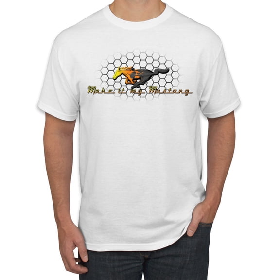 Wild Bobby, Make It My Mustang Vintage Ford Honeycomb, Cars and Trucks, Men Graphic Tee, White, X-Large