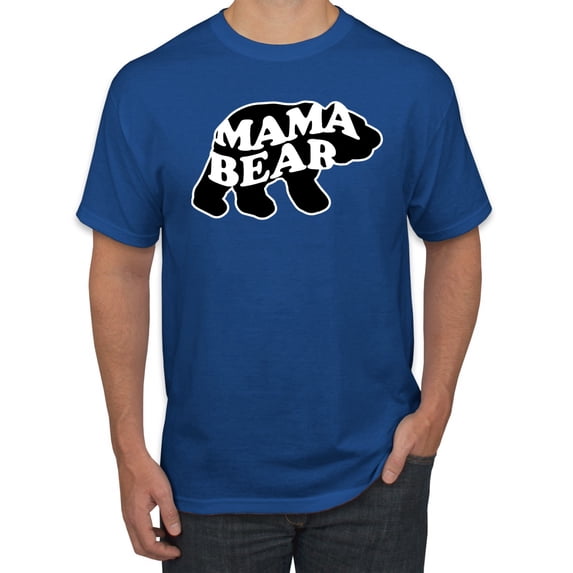 Wild Bobby, Mama Bear Animal Design, Animal Lover, Men Graphic Tee, Royal, XX-Large