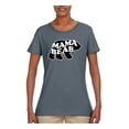thumbnail image 1 of Wild Bobby, Mama Bear Animal Design, Animal Lover, Women Graphic Tee, Charcoal, Large, 1 of 4