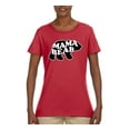 thumbnail image 1 of Wild Bobby, Mama Bear Animal Design, Animal Lover, Women Graphic Tee, Red, Large, 1 of 4