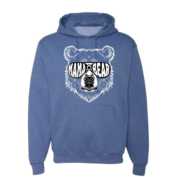 Wild Bobby Mama Bear Face Glasses Unisex Hoodie Sweatshirt