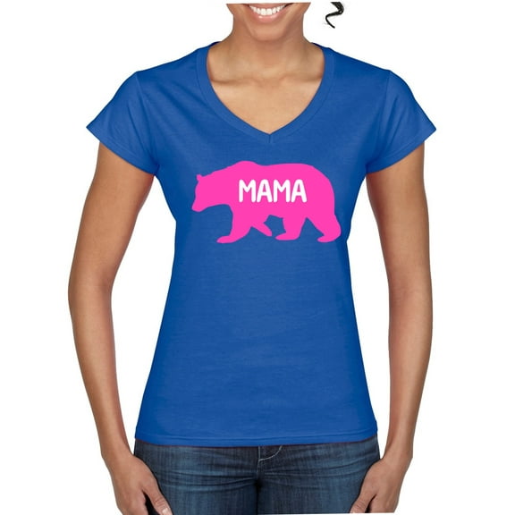 Wild Bobby Mama Bear Girl Mom Women Standard V-Neck Tee