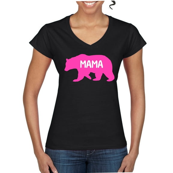 Wild Bobby Mama Bear Girl Mom Women Standard V-Neck Tee