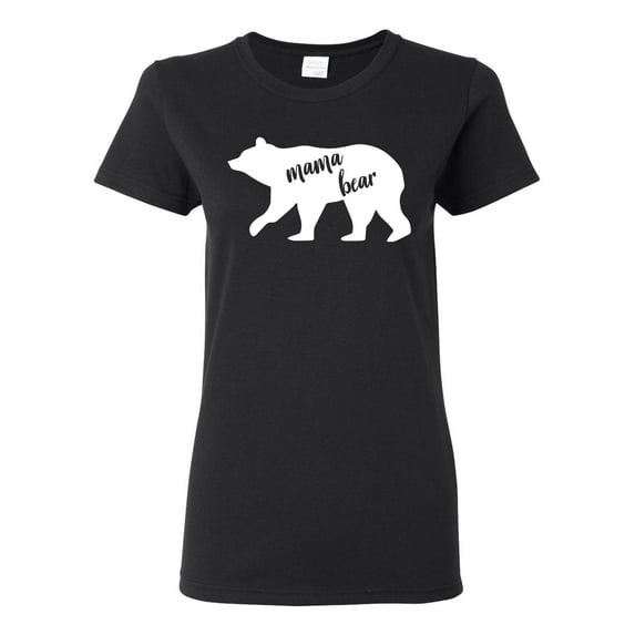 Wild Bobby, Mama Bear, Mother's Day, Women Graphic Tee, Black, XX-Large