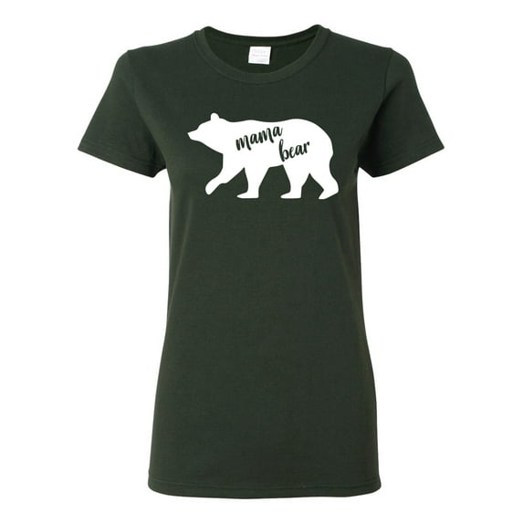 Wild Bobby, Mama Bear, Mother's Day, Women Graphic Tee, Forest Green, XX-Large
