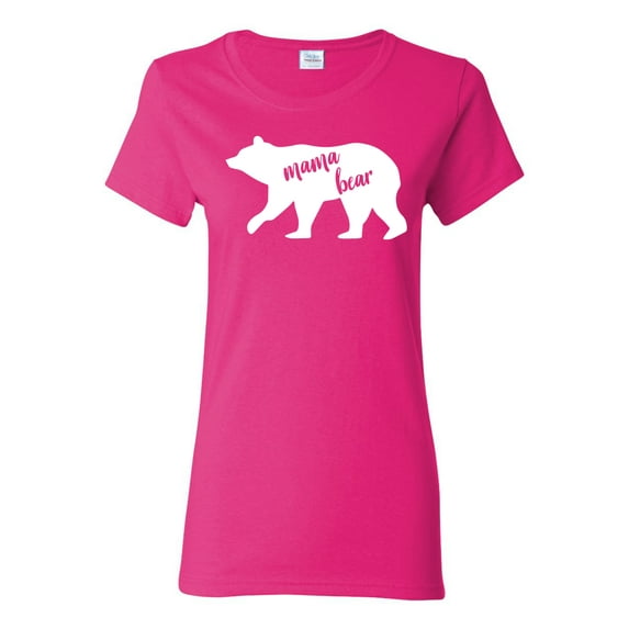 Wild Bobby, Mama Bear, Mother's Day, Women Graphic Tee, Fuschia, Small