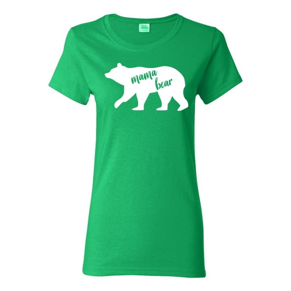 Wild Bobby, Mama Bear, Mother's Day, Women Graphic Tee, Kelly, 3X-Large