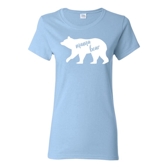 Wild Bobby, Mama Bear, Mother's Day, Women Graphic Tee, Light Blue, XX-Large