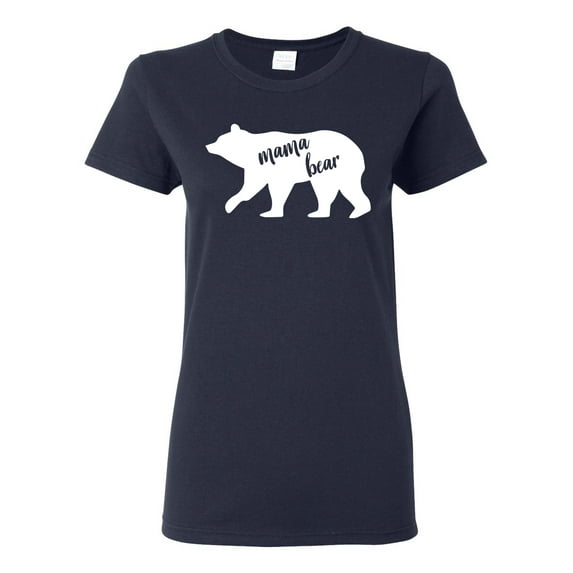 Wild Bobby, Mama Bear, Mother's Day, Women Graphic Tee, Navy, 3X-Large
