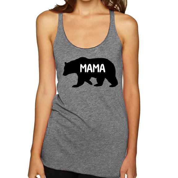 Wild Bobby Mama Bear Women Tri-Blend Racerback Tank Top