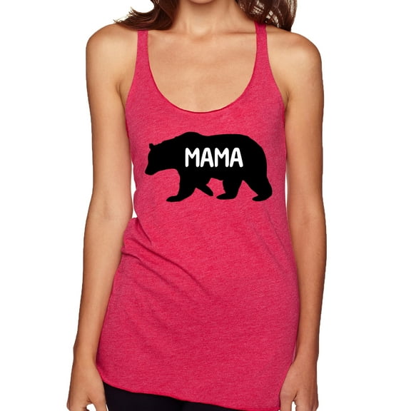 Wild Bobby Mama Bear Women Tri-Blend Racerback Tank Top