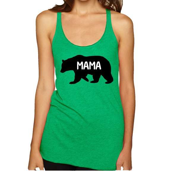 Wild Bobby Mama Bear Women Tri-Blend Racerback Tank Top