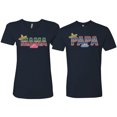 thumbnail image 1 of Wild Bobby, Mama Cita Papa Cito Mexican Spanish Latino His/Her Couples/ Best Friends Matching Couples Tee, Navy, Mens M-Womens L, 1 of 2