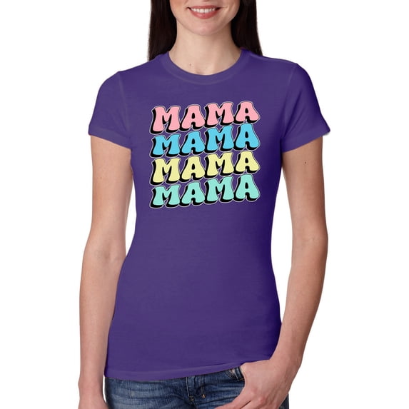 Wild Bobby Mama Mama Mama Women Slim Fit Junior Tee