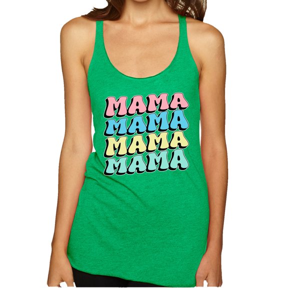 Wild Bobby Mama Mama Mama Women Tri-Blend Racerback Tank Top