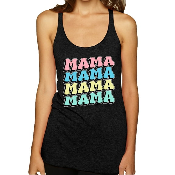 Wild Bobby Mama Mama Mama Women Tri-Blend Racerback Tank Top