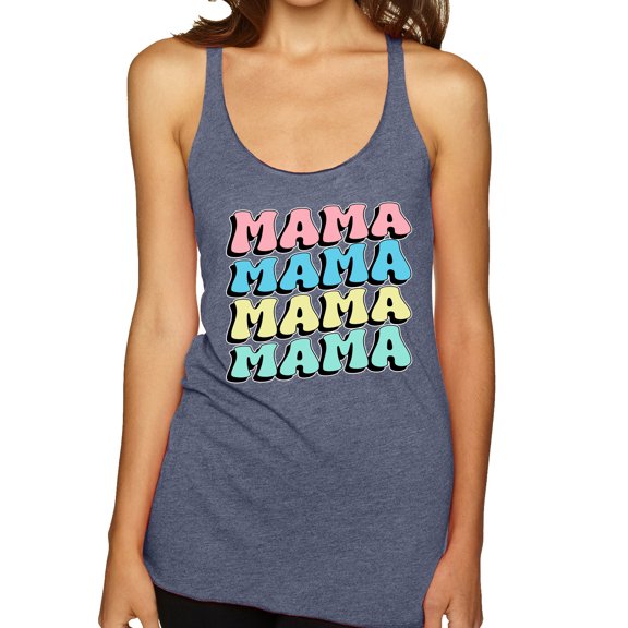 Wild Bobby Mama Mama Mama Women Tri-Blend Racerback Tank Top