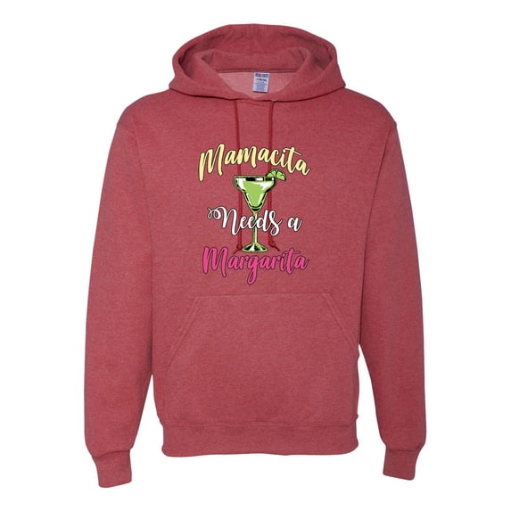 Wild Bobby, Mamacita Needs a Margarita Mother's Day Unisex Hoodie Sweatshirt, Vintage Heather Red, X-Large