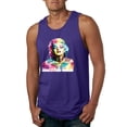 thumbnail image 1 of Wild Bobby Marilyn Monroe Multicolor Pop Art Pop Culture Men Graphic Tank Top, Purple, Small, 1 of 1