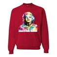 thumbnail image 1 of Wild Bobby Marilyn Monroe Multicolor Pop Art Pop Culture Unisex Crewneck Graphic Sweatshirt, Red, 5X-Large, 1 of 1
