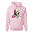 thumbnail image 1 of Wild Bobby, Marilyn Monroe Multicolor Pop Art Pop Culture Unisex Graphic Hoodie Sweatshirt, Light Pink, 3X-Large, 1 of 1