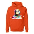 thumbnail image 1 of Wild Bobby Marilyn Monroe Multicolor Pop Art Pop Culture Unisex Graphic Hoodie Sweatshirt, Orange, X-Large, 1 of 1