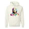 thumbnail image 1 of Wild Bobby Marilyn Monroe Multicolor Pop Art Pop Culture Unisex Graphic Hoodie Sweatshirt, White, Medium, 1 of 1