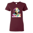 thumbnail image 1 of Wild Bobby Marilyn Monroe Multicolor Pop Art Pop Culture Women Graphic Tee, Maroon, Large, 1 of 1