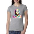 thumbnail image 1 of Wild Bobby Marilyn Monroe Multicolor Pop Art Pop Culture Women Slim Fit Junior Tee, Heather Grey, Small, 1 of 1