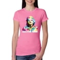 thumbnail image 1 of Wild Bobby Marilyn Monroe Multicolor Pop Art Pop Culture Women Slim Fit Junior Tee, Hot Pink, Medium, 1 of 1
