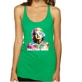 thumbnail image 1 of Wild Bobby, Marilyn Monroe Multicolor Pop Art Pop Culture Women Tri-Blend Racerback Tank Top, Envy, Small, 1 of 1