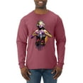 thumbnail image 1 of Wild Bobby Marilyn Monroe Watercolor Love Pop Culture Men Long Sleeve Shirt, Vintage Heather Red, Small, 1 of 5